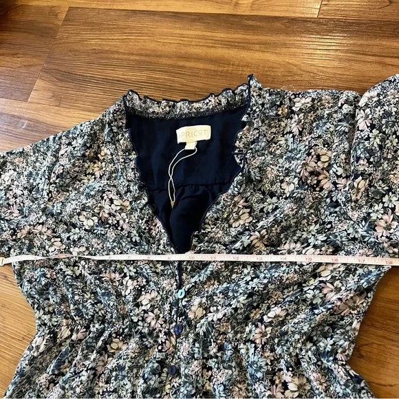 Apricot Floral Dress with Ruffle Details - Picture 8 of 13